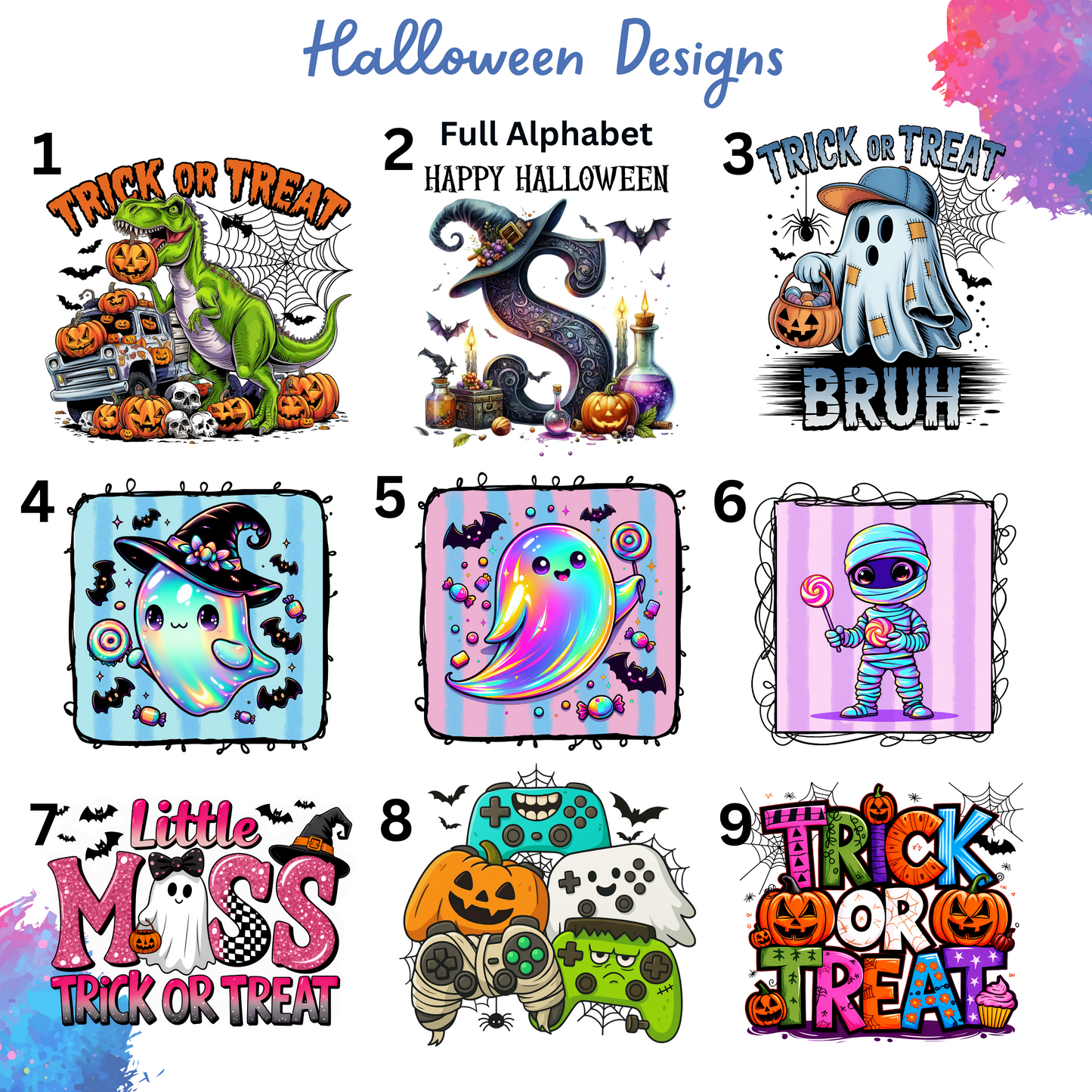 Personalised Halloween Trick or Treat Tote Bag -45 Designs - Custom Boo Bag
