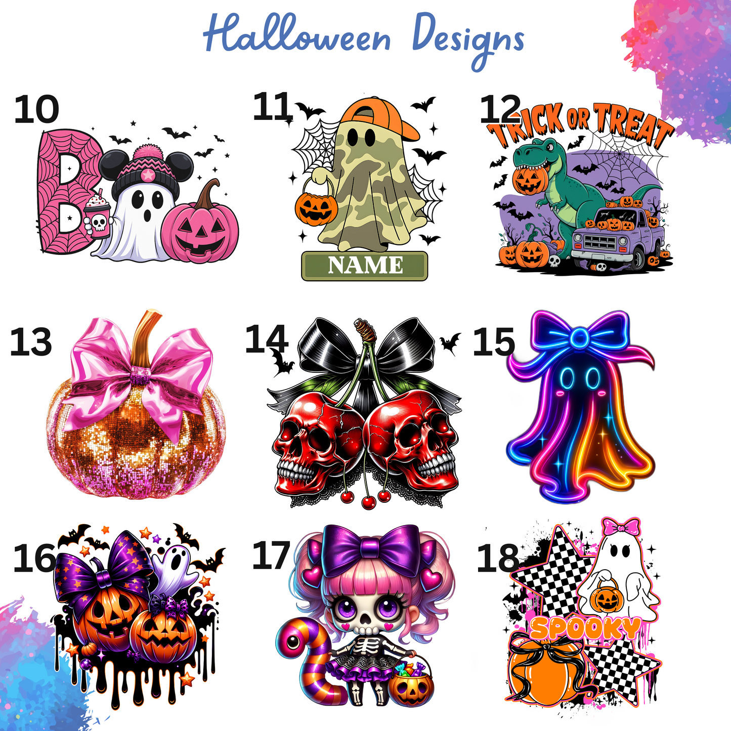 Personalised Halloween Trick or Treat Tote Bag -45 Designs - Custom Boo Bag