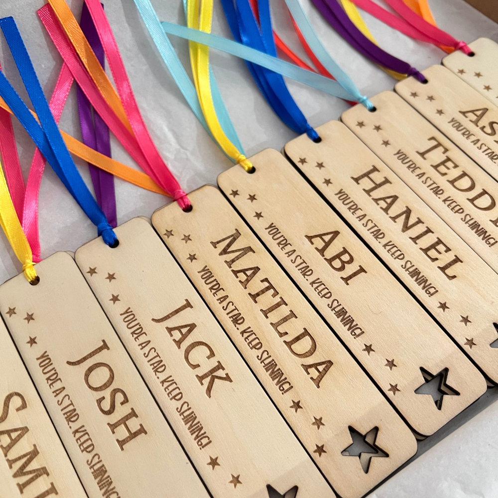 Personalised Wooden Bookmark - Custom Engraved Gift