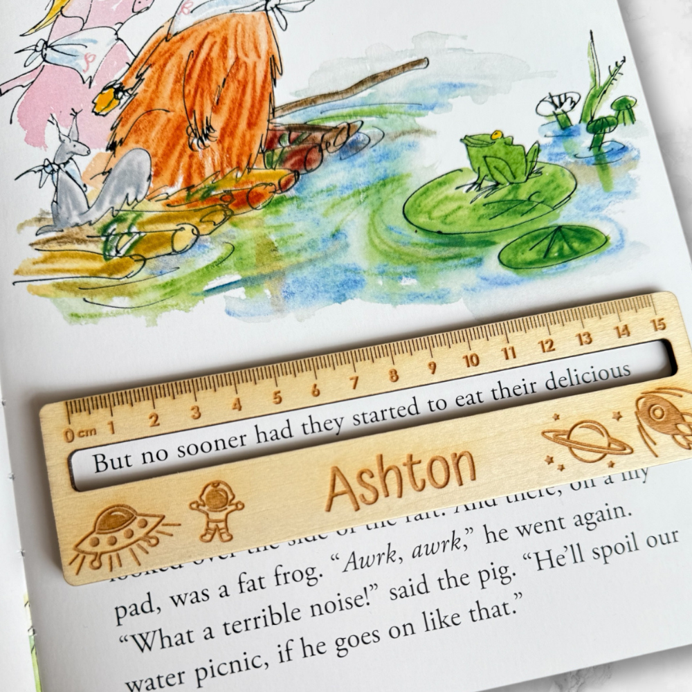 Reading Line Ruler Wooden Bookmark - Custom Engraved