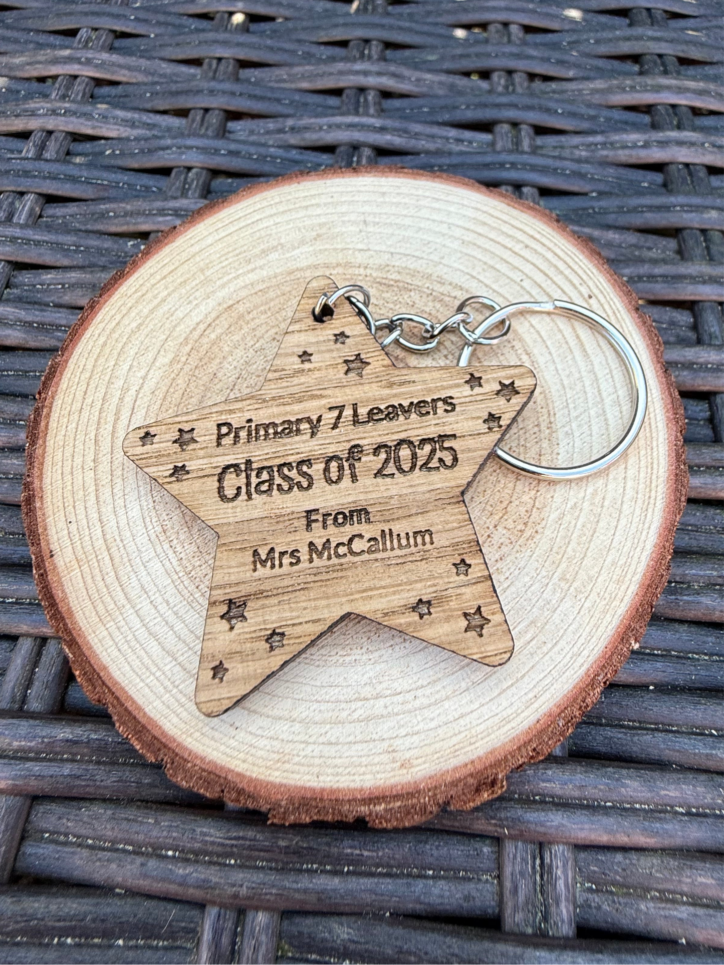 Leavers Star Wooden Keyring - Class of 2025