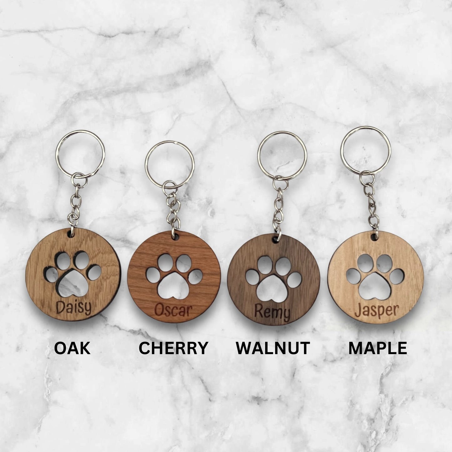 Personalised Dog Paw Keyring - Custom Engraved