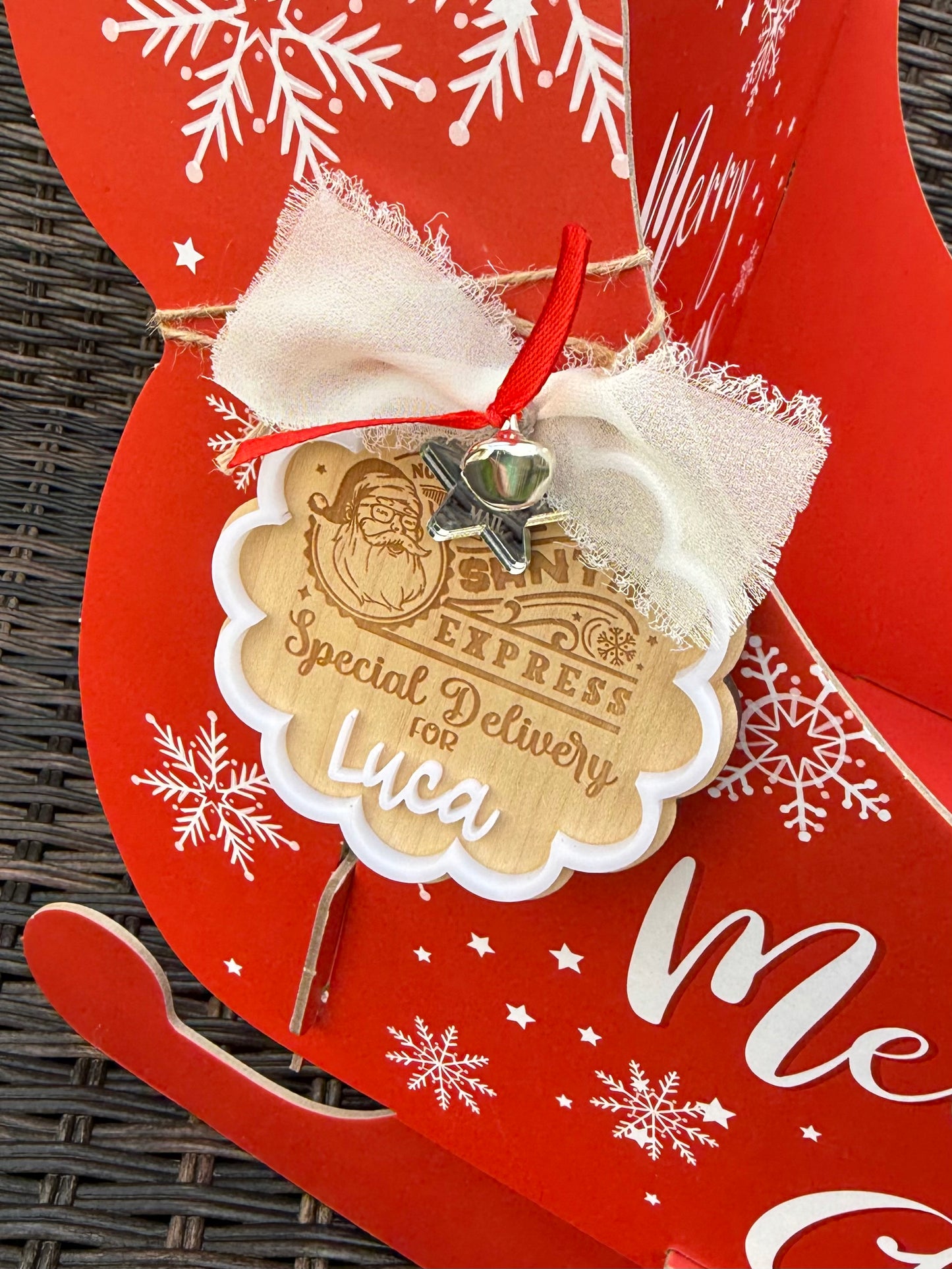 Personalised Wooden Christmas Tag | Santa Express Gift Tag