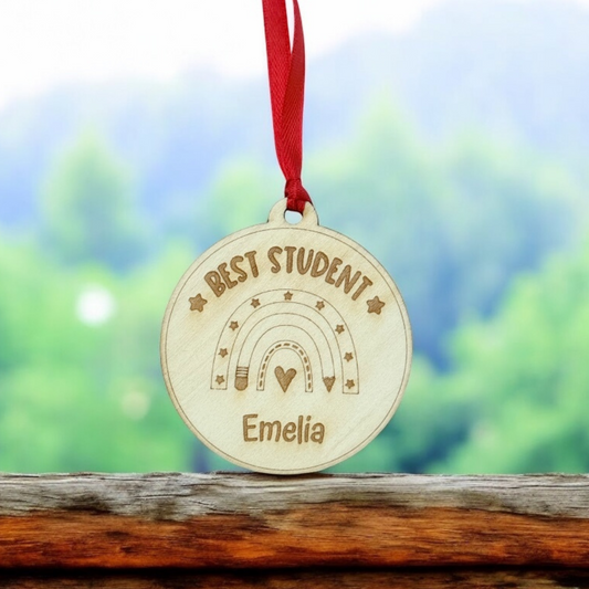 Personalised Wooden Award Ornament – Student Gift – Best Student