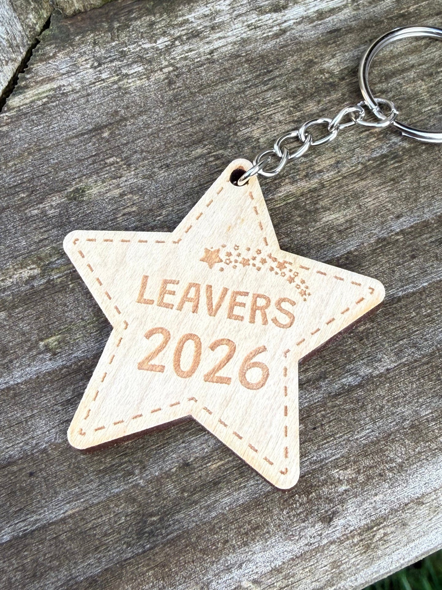 Leavers 2026 Star Wooden Keyring