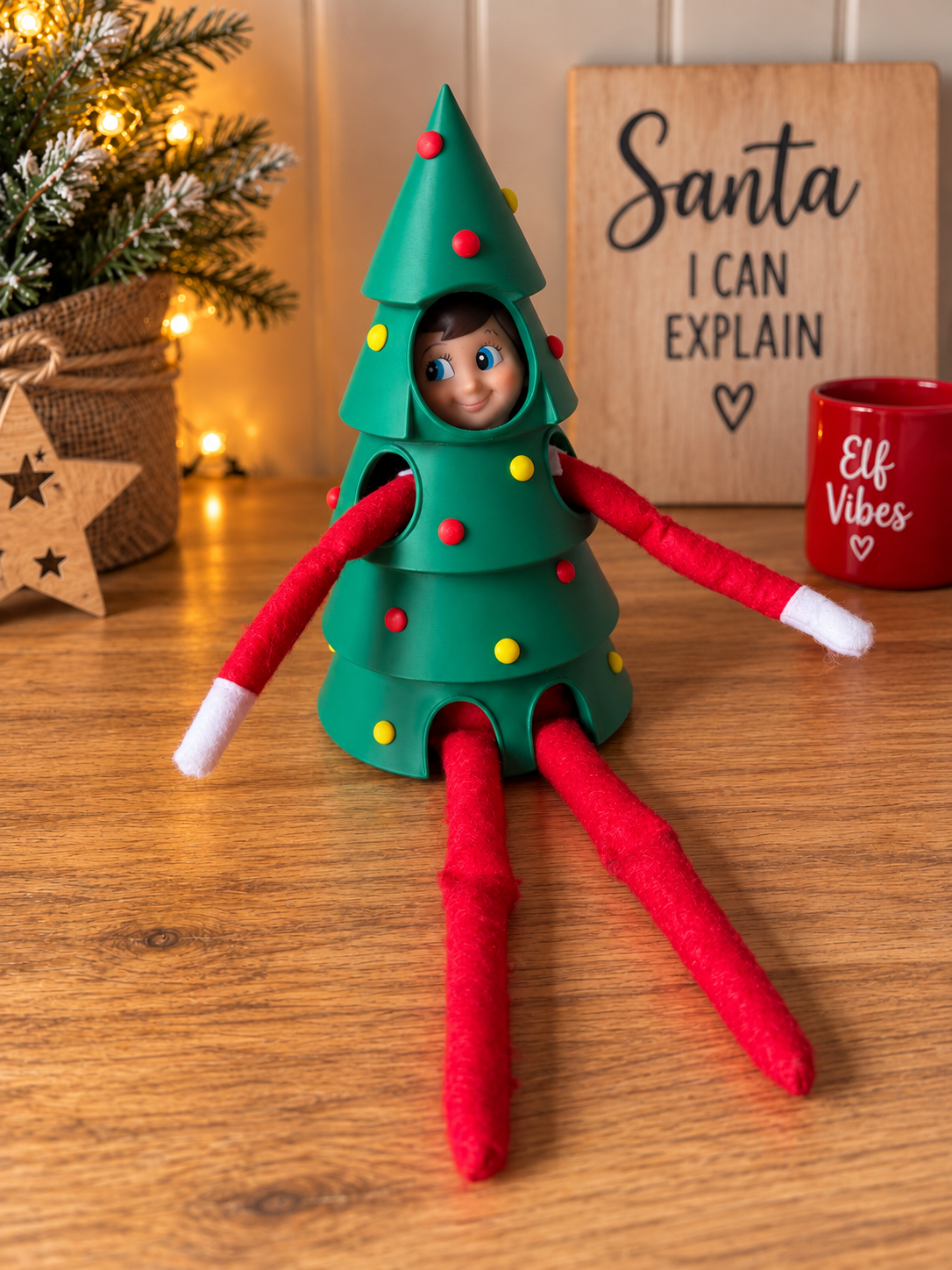 3D Printed Christmas Elf Tree Costume