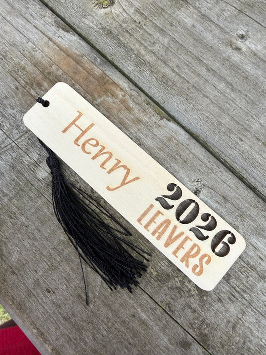 2026 Leavers Personalised Wooden Bookmark - Custom Engraved Gift