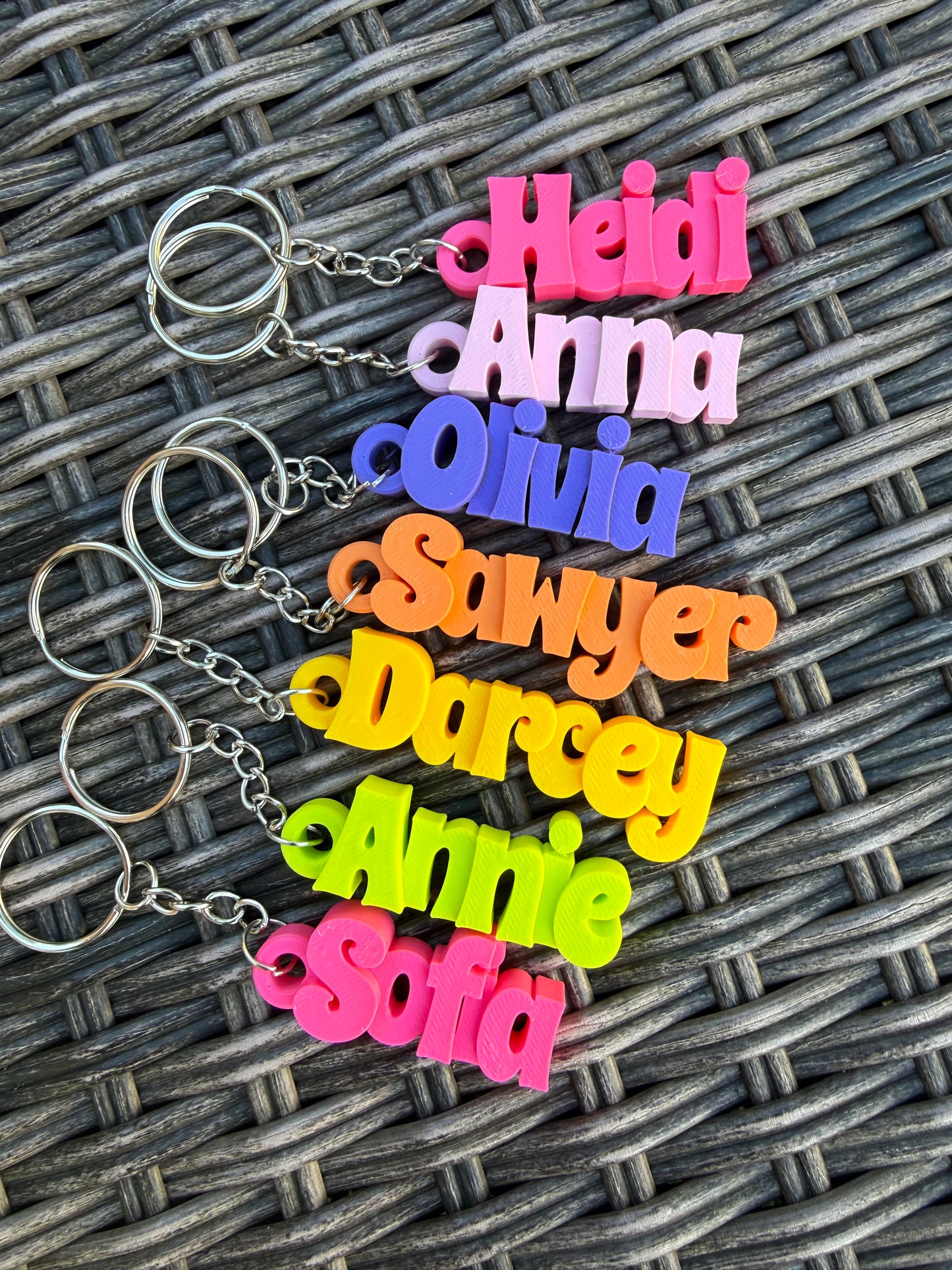 Personalised 3D Printed Name Keychain | Party Bags | School Bags | Class Gifts