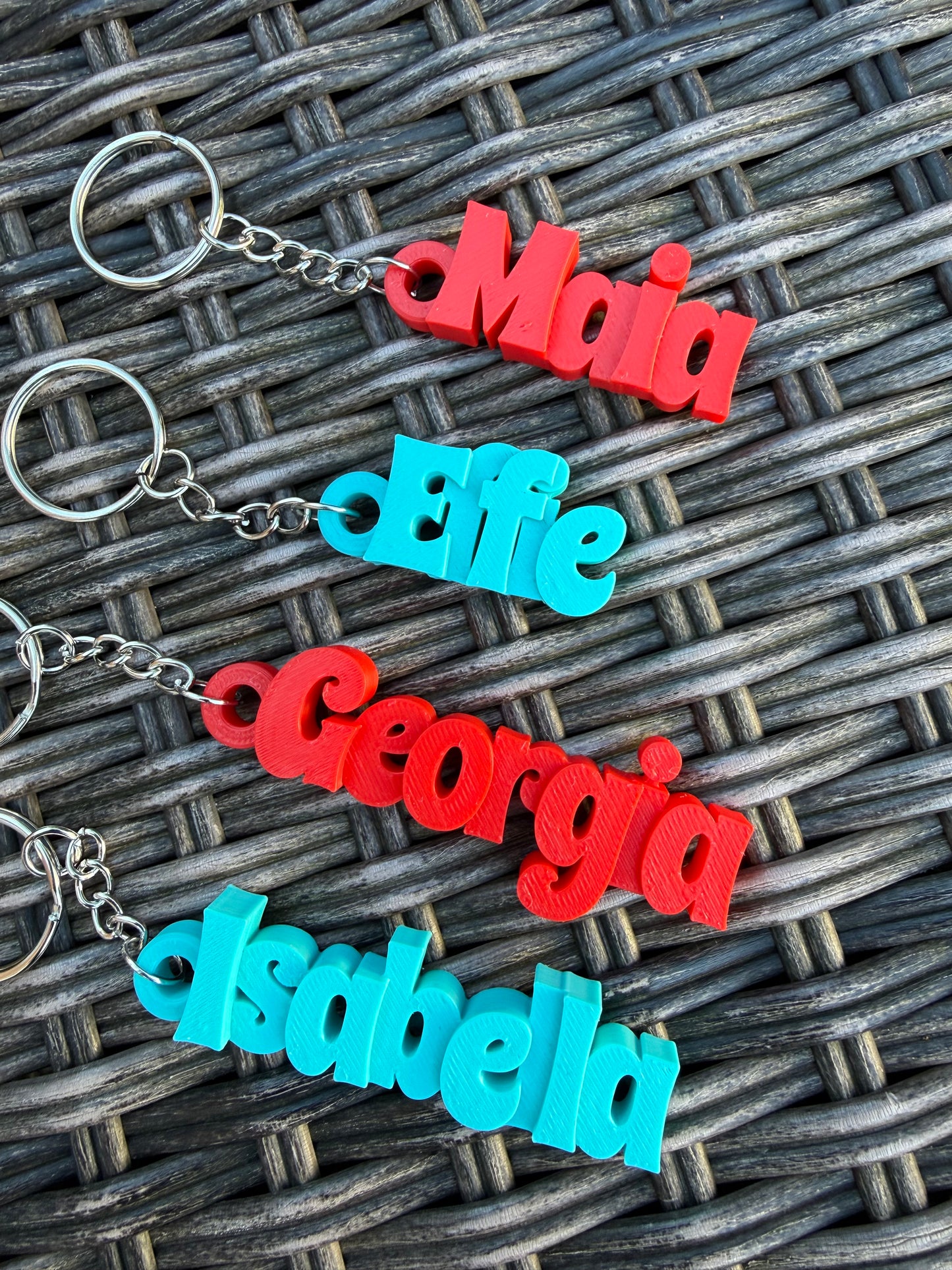 Personalised 3D Printed Name Keychain | Party Bags | School Bags | Class Gifts