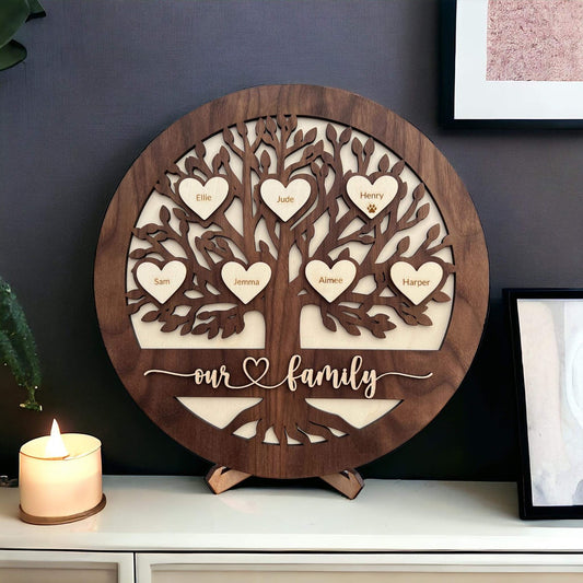 Personalised Wooden Family Tree