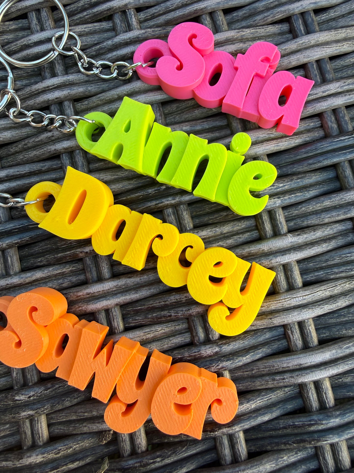 Personalised 3D Printed Name Keychain | Party Bags | School Bags | Class Gifts