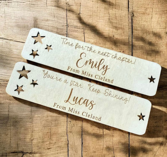 Personalised Wooden Bookmark - Custom Engraved Gift