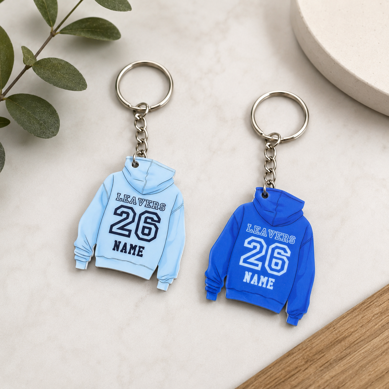 2026 Leavers Hoodie Keyring - UV Colour Print Acrylic Keyrings