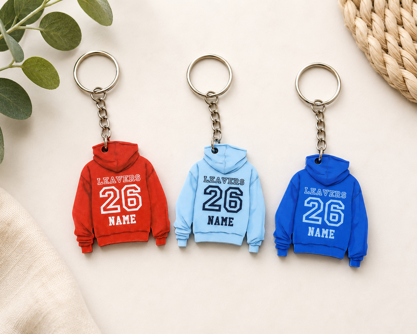 2026 Leavers Hoodie Keyring - UV Colour Print Acrylic Keyrings