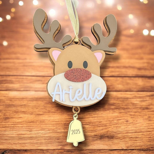 Personalised Reindeer Christmas Tree Ornament