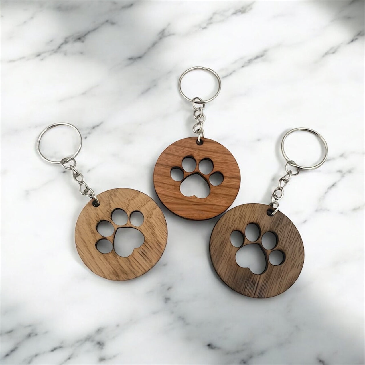 Dog Paw Keyring - Laser cut