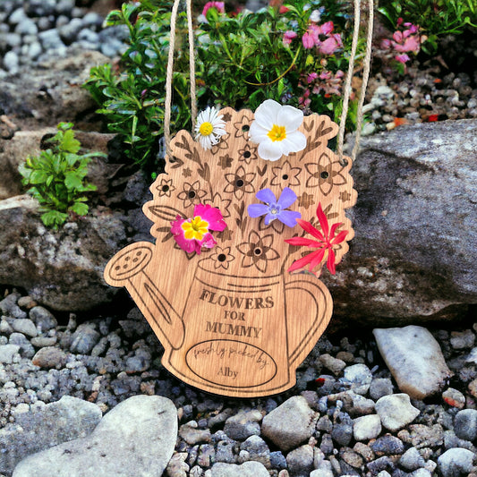 Personalised Flower Pick your own Flower Hanging Plaque