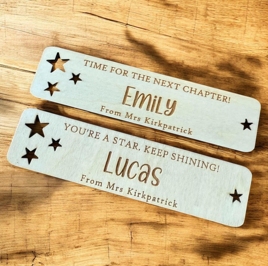 Personalised Wooden Bookmark - Custom Engraved Gift