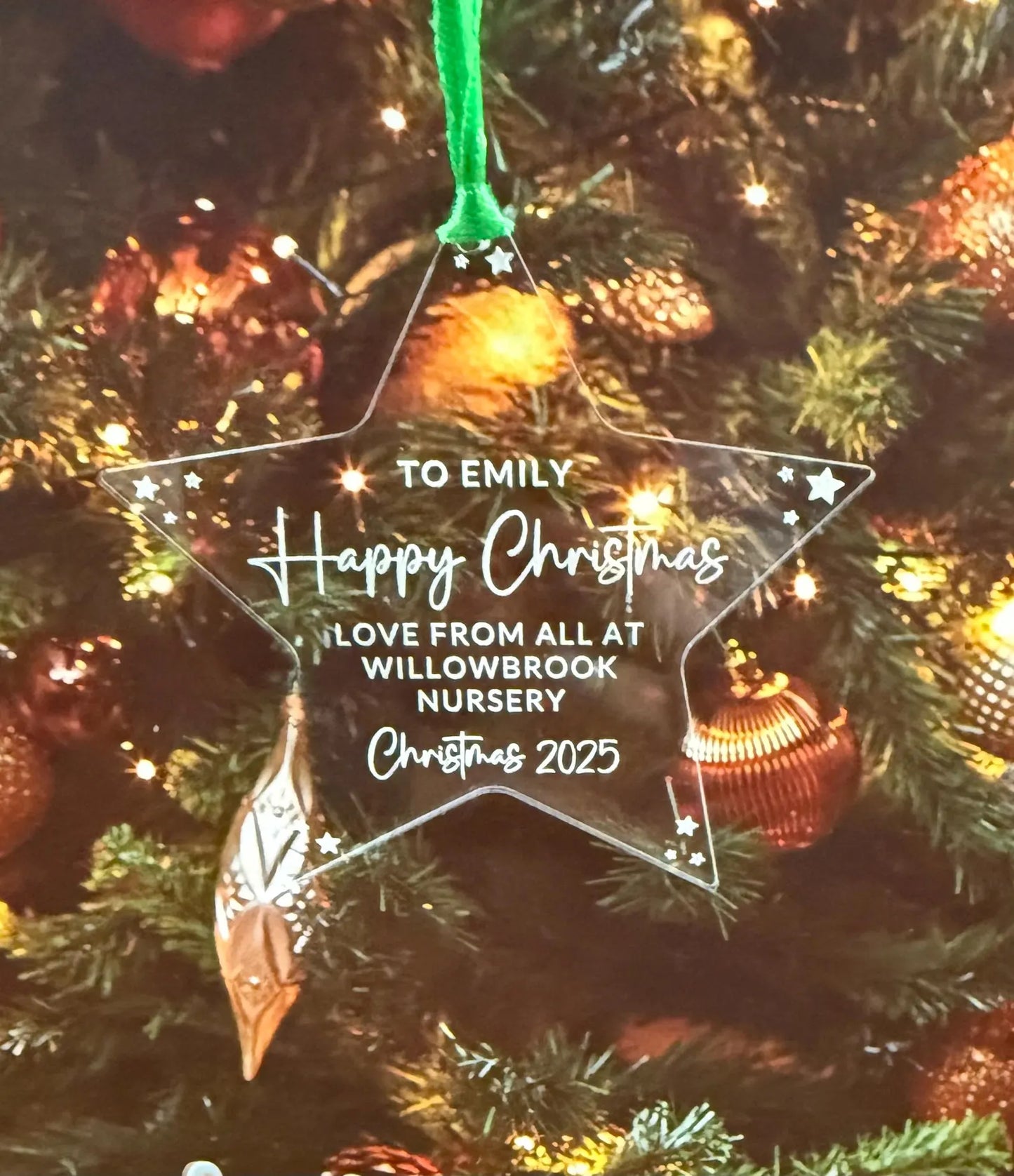 Teacher Pupil Christmas Gift - Personalised star Ornament