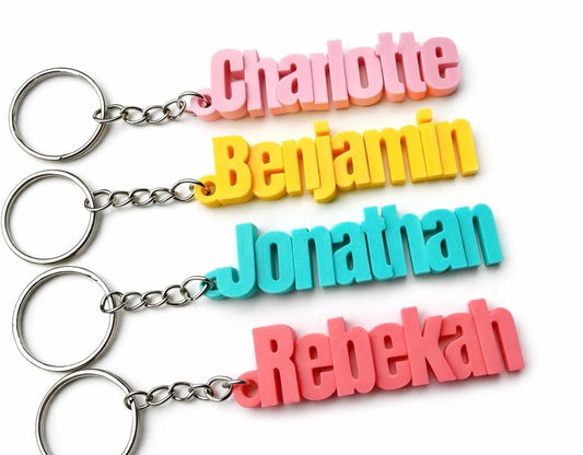 Personalised 3D Printed Name Keychain | Party Bags | School Bags | Class Gifts
