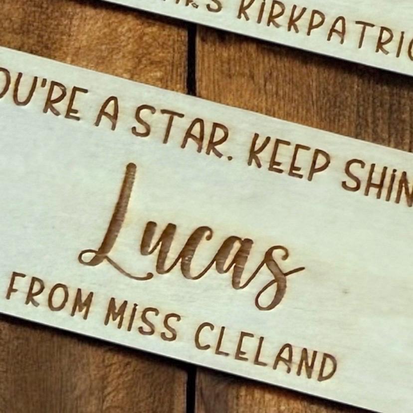 Personalised Wooden Bookmark - Custom Engraved Gift