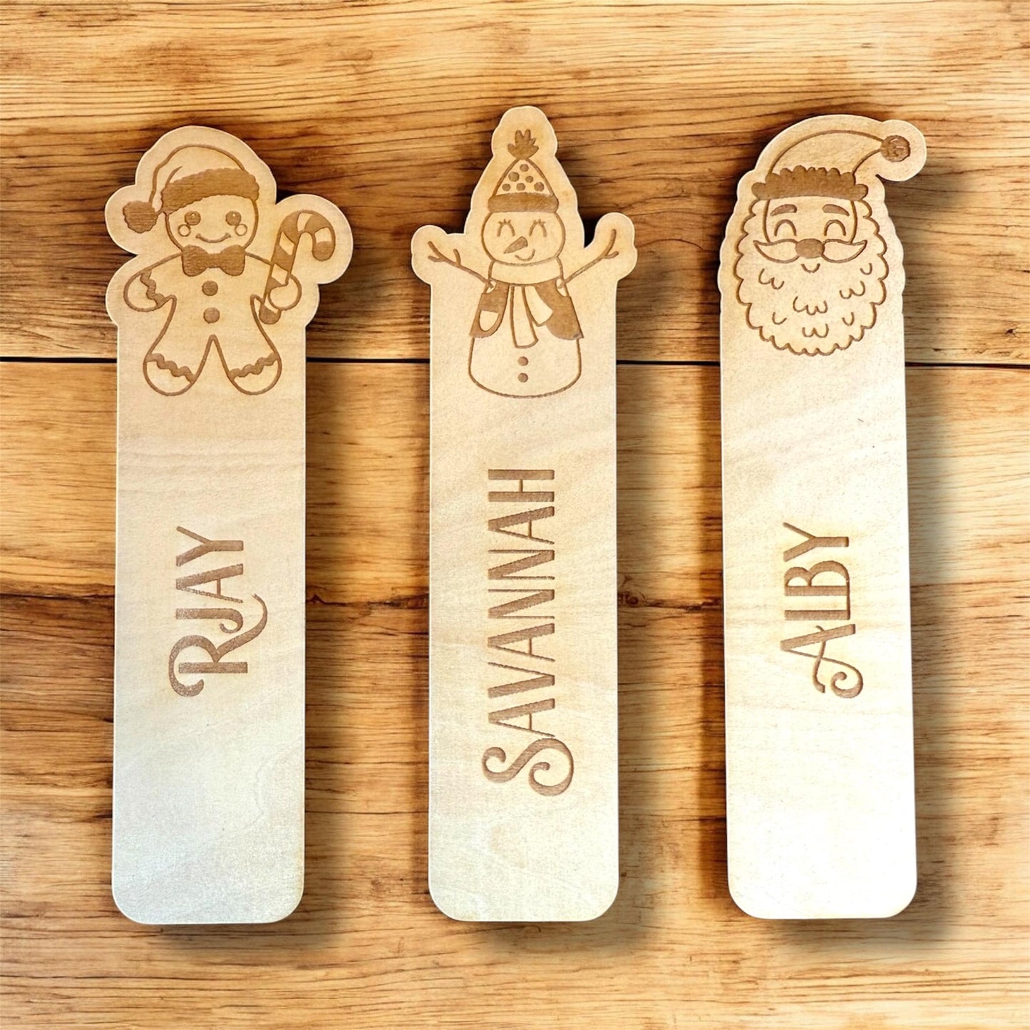 Personalised Christmas Wooden Bookmark