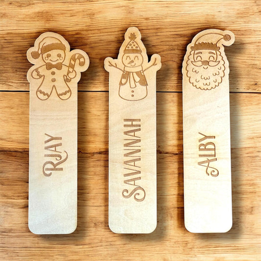 Personalised Christmas Wooden Bookmark