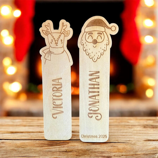 Personalised Christmas Wooden Bookmark
