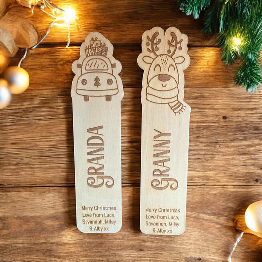 Personalised Christmas Wooden Bookmark