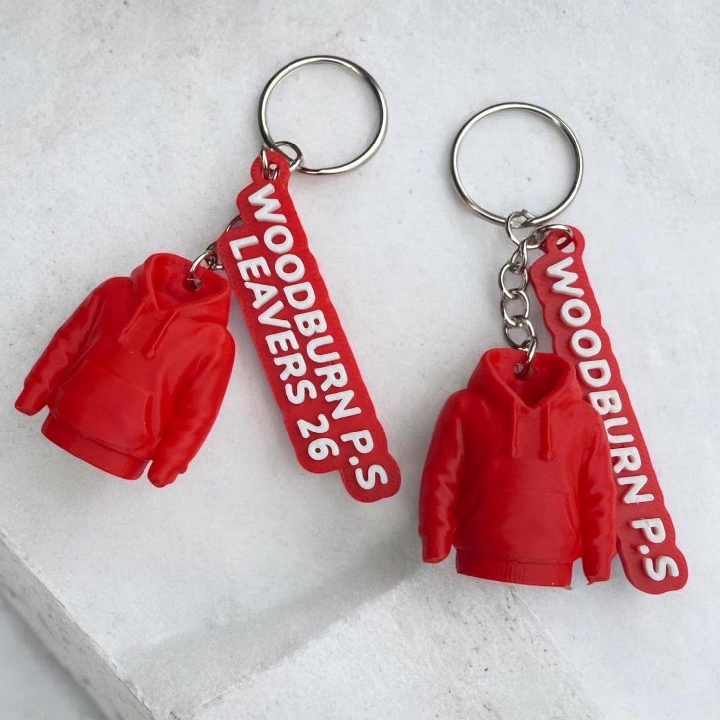 2026 Leavers Hoodie Keyring - Personalised 3D Printed School Leaver Gift